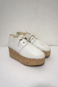 Robert Clergerie Patos Platform Espadrille Oxford White Leather Size 36.5 - Picture 1 of 12