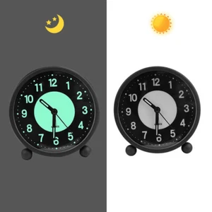 Silent Bedside Alarm Clock With Night Light No Tick Snooze Small Table Clock - Picture 1 of 13