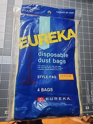 Genuine New/Sealed 1978 Eureka F & G Vacuum Cleaner Bags 4 Bags #52227 - Image 1 of 3