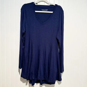 Soft Surroundings Navy Blue Perfect A Line Tunic Top Cotton Size Medium - Picture 1 of 5