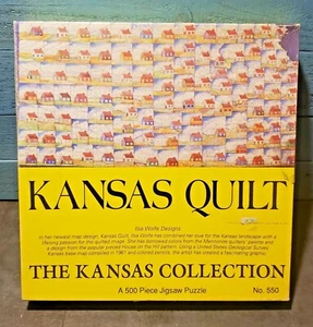The Kansas Connection Kansas Quilt 500 Piece Jigsaw Puzzle 18" x 24" FREE SHIP! - Picture 1 of 5
