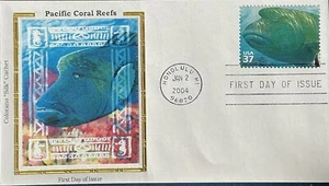 Colorano Silk 3831 Pacific Coral Reef Joroba Cabeza Wrasse Honolulu Hawaii - Imagen 1 de 1