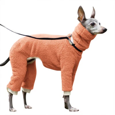 Winter Plush Pet Dog Clothes Whippet Greyhound Gree Dog Warm Turtleneck Coat - Image 1 of 4