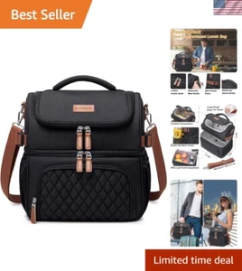 Leakproof Cooler Lunch Bag for Men and Women - Spacious Dual Compartment Design - Picture 1 of 9