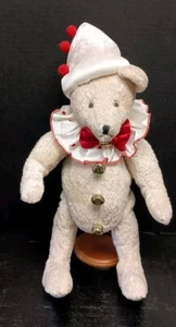Vintage Jointed Pierrot Plush French Clown Bear By Mark Roberts 17.5" - HTF Rare - Picture 1 of 9