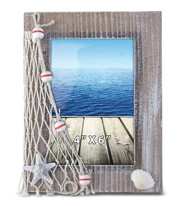 CoTa Global Brown Whitewashed Distressed Beach 4x6 Picture Frame - 7.75 Inches - Picture 1 of 7