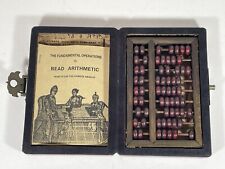 Vintage Chinese Abacus w Box & Book Dragon Phoenix 9 Row 63 Bead Calculator