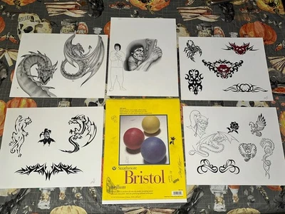 14x11 handgezeichnetes Flash Blatt und Kunstwerk Lot von Tätowierer Donald Chapman - Bild 1 von 4