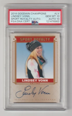 2014  GOODWIN CHAMPIONS SPORTS ROYALTY AUTO LINDSEY VONN - PSA GEM MT 10 AUTO 10 - Image 1 of 4