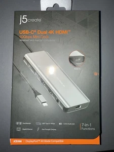 j5create 4K60 Elite USB Type-C Triple-Monitor Mini Dock - (JCD398) Windows&MacOS - Picture 1 of 2