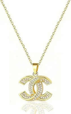 Gold Initial Necklace – 18K Luxury Diamond Pendant Jewelry Gift for Women - Image 1 of 4