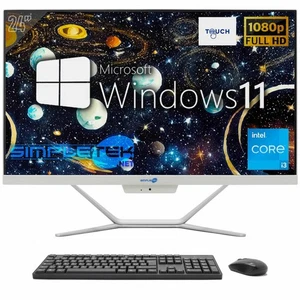 AIO ALL IN ONE TOUCH SCREEN i3 24" FULL HD WINDOWS 11 8GB 120GB PC TOUCHSCREEN - Foto 1 di 8