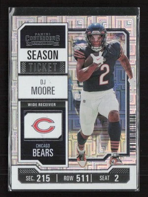 2023 Panini Contenders #18 DJ Moore Season Ticket Chicago Bears (K) - Image 1 of 2
