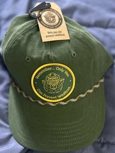 Smokey The Bear Only You Can Prevent Wildfire Snapback Hat Green Patch w/ Rope - Picture 1 of 3