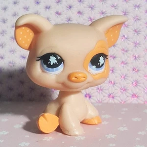 Littlest Pet Shop LPS G2 Singles #885 Pig - Blue eyes Poka dot ears 2008 - Picture 1 of 4