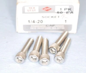 1/4-20 x 1 Socket Head Cap Screw Machine Screws - 18-8 SS ~ Lot of 42 each - Picture 1 of 1