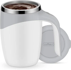 Electric Mixing Cup, Stainless Steel Automatic Magnetic Self Stirring Coffee Mug - Picture 1 of 7