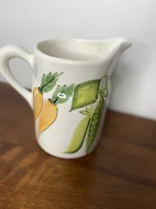 Vintage Ceramic Creamer Pitcher Bowl Made Italy Vegitables Veggies Peas Carrots - Picture 1 of 10