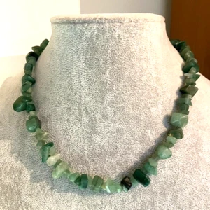 Collar de astillas de aventurina elástico vintage bisutería - Imagen 1 de 8