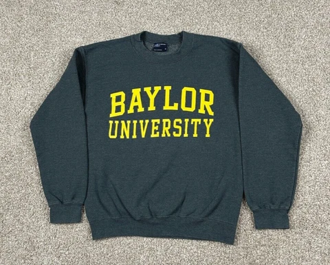 Vintage Baylor Bears Sweatshirt Mens Small Green Pullover Crewneck MV Sport 90s Cover