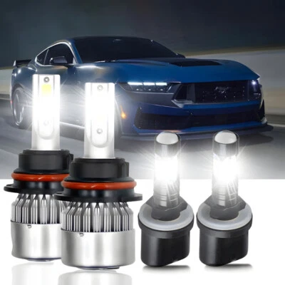 6500K LED Headlight Hi/Low Fog Light Bulbs Combo For Ford Mustang 1994-2004 4PCS - Image 1 of 4