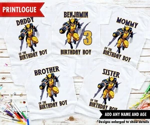 Camisa de cumpleaños Wolverine, camisa de la familia Wolverine, camisa de cumpleaños de superhéroe - Imagen 1 de 5