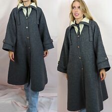 RARE True vintage 1990s Louis Feraud grey A line minimalist wide sleeve coat