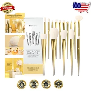Juego de 15 brochas de maquillaje con soporte elegante - Ideal para regalo y compañero de viaje - Imagen 1 de 11