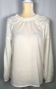 Chelsea Violet Women Blouse Shirt Small Top Long Sleeve Cotton Tie Back White NW - Picture 1 of 11