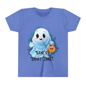 Personalisiertes individuelles lustiges Halloween T-Shirt Haunt Zone für Herbstpartys - Bild 1 von 29
