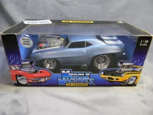1/18 SCALE 1969 CAMARO Z28 TOO HOT MUSCLE MACHINES BLUE DIECAST CAR-MIB - Picture 1 of 9