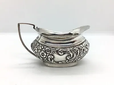 Small Victorian Art Nouveau Style Solid Sterling Silver Cream Jug - For Repair • 35£