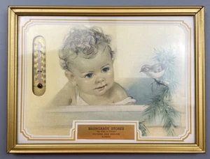 Vtg Advertising Thermometer Baby Print Brungardt Stores Victoria Gorham Kansas - Picture 1 of 3