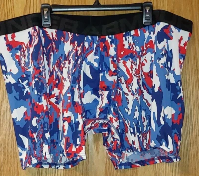 Mens Big & Tall Under Armour Boxerjock Briefs sz 5XL Red/White/Blue Camo -3619 - Image 1 of 3