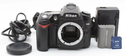 [6,530 shots Near Mint] Nikon D90 12.3 MP DSLR Camera Body Black w/card #318A - Image 1 of 4