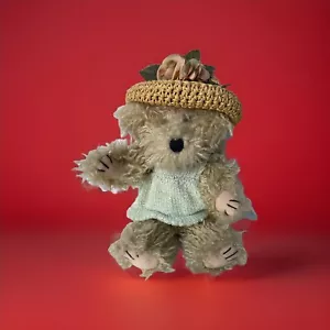 Settler Bears Teddy Plush Beige Soft Bear Knitted Dress And Flowered Hat - Picture 1 of 5