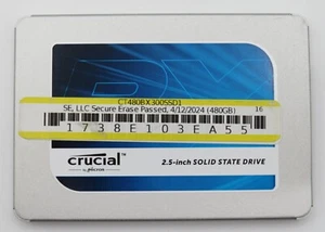 SSD Crucial BX300 2.5" | 480GB | CT480BX300SSD1 | Usado y limpiado - Imagen 1 de 3