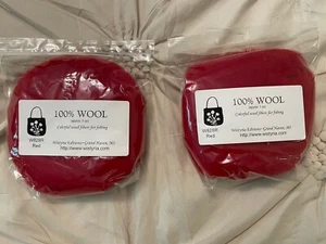 Wistyria Red Lot 2 Packages Wool Roving Felting 1 Oz Ounce Art Craft Needle Spin - Picture 1 of 2