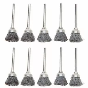 10x Rotary Steel Wire Wheel Brush Cup Tool 3mm Rust Weld Dremel Rotary Drill - Picture 1 of 6