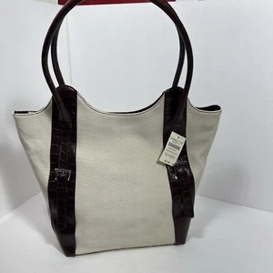 Coldwater Creek Tasche beige/braun Nantucket Canvas - Bild 1 von 12