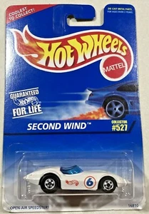 1996 Hot Wheels Blue Card Collector #527 SECOND WIND White VHTF - Picture 1 of 2