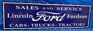 Ford Porcelain Enamel Sign 24 X 80 Inches in 2 Parts - Picture 1 of 6