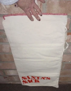 VINTAGE MAY COMPANY SANTA'S SACK CANVAS TOY BAG MADE BY A. RIFKIN CO. 25" LONG - Picture 1 of 8