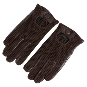 BOONJOVIA Genuine Leather Driving Gloves with Cotton Crochet Men's Riding Glove - Picture 1 of 41