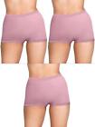 Ladies Plain Underwear High Waist Seamless Stretch Boxer Shorts Hot Pants Lot
