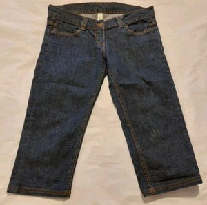 Denim Co 3/4 Length Dark Blue Jeans Size 10 32w 18L - Picture 1 of 3