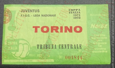 Biglietto Juventus Vs Torino 1971 1972 Tribuna Centrale - Immagine 1 di 2