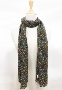 Bufanda 100% Seda Warrina Designs Auténtica Diseño Aborigen Arte Flor en el Desierto - Imagen 1 de 5