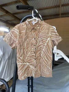 Sig Zane Hilo Hawaiian Shirt Casual Dress Shirt Aloha Brown Floral Leafs Size Xl - Picture 1 of 9