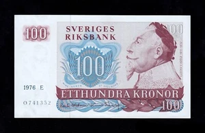 F.C. SUECIA SWEDEN , 100 CORONAS 1976 , S/C- (AUNC) , P.54b . - Picture 1 of 2